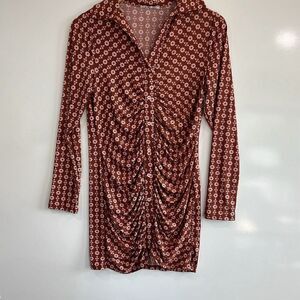 3rd and malt retro patterned long sleeve dress